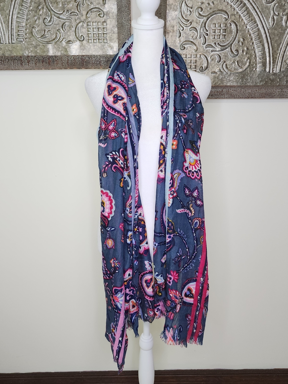 Vera Bradley Blue Floral Paisley Scarf - Women Accessories